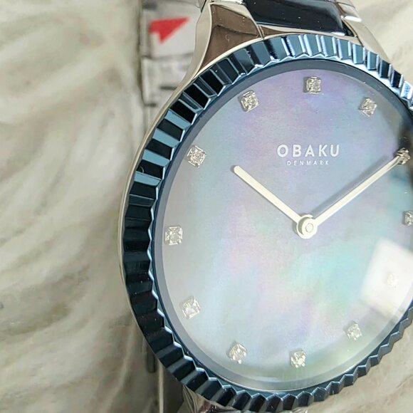 NWT Obaku Ladies Watch - Beautiful Teal/Sapphire Blue - Rhinestone Accents- main image 7